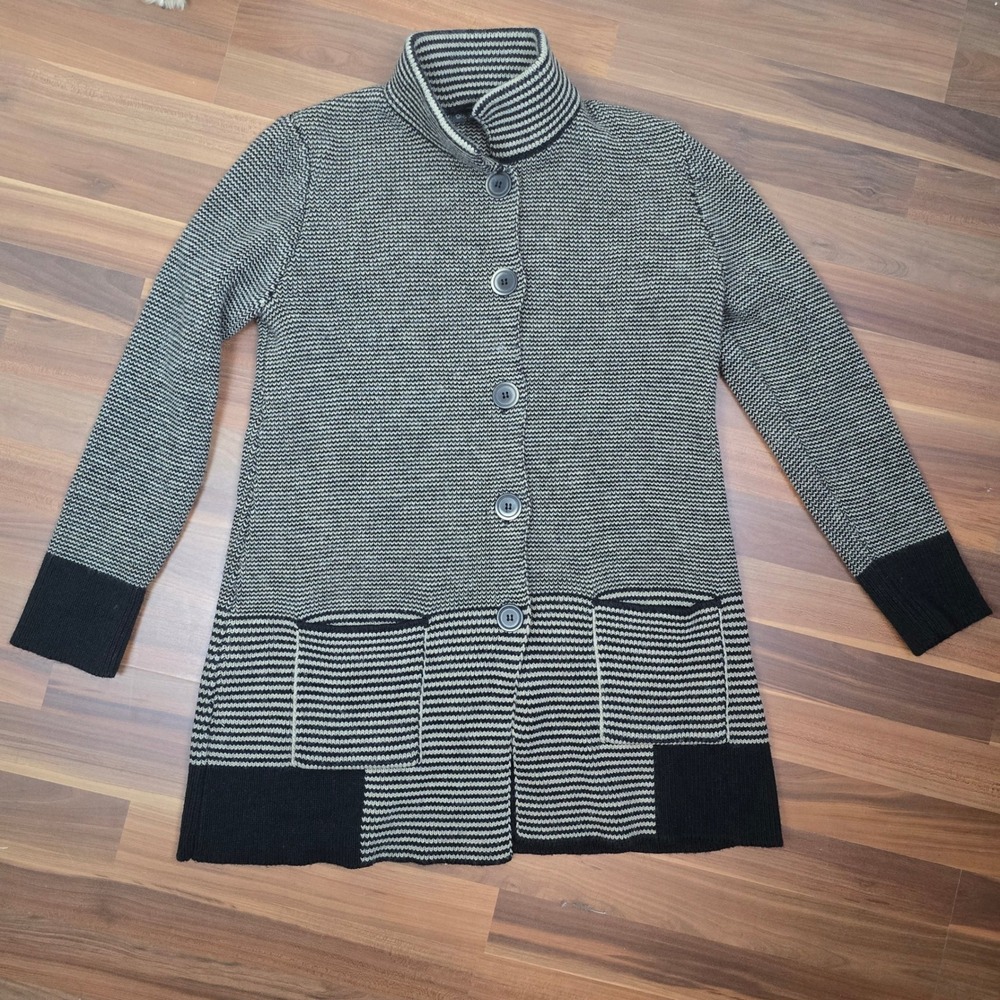 Giò & Giò Made in Italy Wool Blend Button Front Longline Cardigan Sweater L